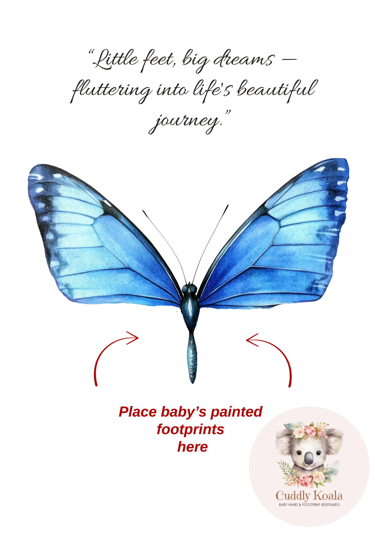 Blue Butterfly Baby Keepsake